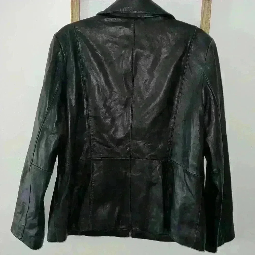 Nautica Black Leather Jacket - Picture 6 of 8